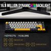 imageEPOMAKER Aula WIN68 HE Magnetic Keyboard with Adjustable Actuation Hall Effect Switches 65 Wired Compact Keyboard 8000 Hz Polling Rate HotSwappable GreyampampYellowGreyYellow