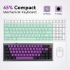 imageEPOMAKER EK68 65 Wireless Gaming Keyboard Hot Swappable Gasket Mechanical Keyboard with Metal Knob Bluetooth 5024Ghz WirelessUSBC Wired Custom Keyboard Black Purple Flamingo SwitchBlack Purple