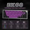 imageEPOMAKER EK68 65 Wireless Gaming Keyboard Hot Swappable Gasket Mechanical Keyboard with Metal Knob Bluetooth 5024Ghz WirelessUSBC Wired Custom Keyboard Black Purple Flamingo SwitchBlack Purple
