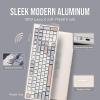 imageEPOMAKER Galaxy100 QMKVIA Wireless Gaming Keyboard Aluminum Shell Bluetooth24GhzUSBC PreLubed HotSwappable Linear Switches NKRO RGB Backlit Creamy White Marble White SwitchCreamy White
