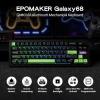 imageEPOMAKER Galaxy68 QMKVIA Wireless Mechanical Keyboard Anodized Aluminum TOPGasket 6000mAh RGB SideBacklight 65 Gaming Keyboard with HotSwap Creamy Switch White Marble White SwitchBlack