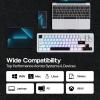 imageEPOMAKER Galaxy68 QMKVIA Wireless Mechanical Keyboard Anodized Aluminum TOPGasket 6000mAh RGB SideBacklight 65 Gaming Keyboard with HotSwap Creamy Switch White Marble White SwitchWhite