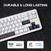 imageEPOMAKER Galaxy68 QMKVIA Wireless Mechanical Keyboard Anodized Aluminum TOPGasket 6000mAh RGB SideBacklight 65 Gaming Keyboard with HotSwap Creamy Switch White Marble White SwitchWhite