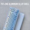 imageEPOMAKER Galaxy70 Wireless Gaming Keyboard 75 Aluminium Mechanical Keyboard Bluetooth 5024GHzUSBC Wired Programmable Hot Swappable for PCMacOfficeGaming Blue Petal SwitchBlue