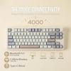 imageEPOMAKER Galaxy70 Wireless Gaming Keyboard 75 Aluminium Mechanical Keyboard Bluetooth 5024GHzUSBC Wired Programmable Hot Swappable for PCMacOfficeGaming Blue Petal SwitchWhite
