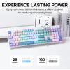 imageEPOMAKER TH108 Full Size Mechanical Keyboard Wireless Gaming Keyboard with 8000mAh Battery Creamy Gasket 108 Keys Hot Swap Custom Driver RGB Backlight BlueampampWhite Sea Salt SilentBlueWhite