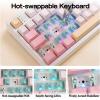 imageEPOMAKER TH108 Full Size Mechanical Keyboard Wireless Gaming Keyboard with 8000mAh Battery Creamy Gasket 108 Keys Hot Swap Custom Driver RGB Backlight BlueampampWhite Sea Salt SilentPink