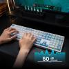 imageEPOMAKER TH108 Full Size Mechanical Keyboard Wireless Gaming Keyboard with 8000mAh Battery Creamy Gasket 108 Keys Hot Swap Custom Driver RGB Backlight BlueampampWhite Sea Salt SilentBlueWhite