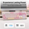 imageEPOMAKER TH108 Full Size Mechanical Keyboard Wireless Gaming Keyboard with 8000mAh Battery Creamy Gasket 108 Keys Hot Swap Custom Driver RGB Backlight BlueampampWhite Sea Salt SilentPink