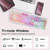 imageEPOMAKER TH108 Full Size Mechanical Keyboard Wireless Gaming Keyboard with 8000mAh Battery Creamy Gasket 108 Keys Hot Swap Custom Driver RGB Backlight BlueampampWhite Sea Salt SilentPink
