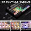 imageEPOMAKER TH108 Full Size Mechanical Keyboard Wireless Gaming Keyboard with 8000mAh Battery Creamy Gasket 108 Keys Hot Swap Custom Driver RGB Backlight BlueampampWhite Sea Salt SilentBlack