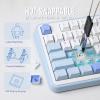 imageEPOMAKER TH99 TriMode Wireless Mechanical Keyboard with 8000mAh Battery Hot Swappable Custom RGB Gaming Keyboard with Numpad Gasket Creamy for PCMacOffice BlueampampWhite Sea Salt SilentBlueWhite