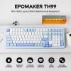 imageEPOMAKER TH99 TriMode Wireless Mechanical Keyboard with 8000mAh Battery Hot Swappable Custom RGB Gaming Keyboard with Numpad Gasket Creamy for PCMacOffice BlueampampWhite Sea Salt SilentBlueWhite