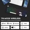 imageEPOMAKER TH99 TriMode Wireless Mechanical Keyboard with 8000mAh Battery Hot Swappable Custom RGB Gaming Keyboard with Numpad Gasket Creamy for PCMacOffice BlueampampWhite Sea Salt SilentBlack