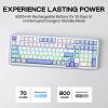 imageEPOMAKER TH99 TriMode Wireless Mechanical Keyboard with 8000mAh Battery Hot Swappable Custom RGB Gaming Keyboard with Numpad Gasket Creamy for PCMacOffice BlueampampWhite Sea Salt SilentBlueWhite