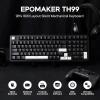 imageEPOMAKER TH99 TriMode Wireless Mechanical Keyboard with 8000mAh Battery Hot Swappable Custom RGB Gaming Keyboard with Numpad Gasket Creamy for PCMacOffice BlueampampWhite Sea Salt SilentBlack