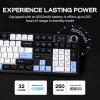 imageEPOMAKER X Aula F108 PRO Wireless Gaming Keyboard with Screen 8000mAh Battery 104 HotSwappable and Programmable Keys and Knob RGB Backlight for MacPCAndroid Black GradientBlueWhiteBlack