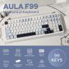 imageEPOMAKER x Aula F99 Wireless Mechanical Keyboard Hot Swappable Gasket Custom Gaming Keyboard with FiveLayer Padding Bluetooth24GHzUSBC 8000mAh Battery White Blue Reaper SwitchWhite Blue