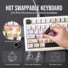 imageEPOMAKER x Aula F99 Wireless Mechanical Keyboard Hot Swappable Gasket Custom Gaming Keyboard with FiveLayer Padding Bluetooth24GHzUSBC 8000mAh Battery White Blue Reaper SwitchWhite Grey