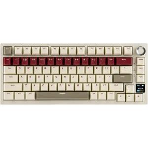 imageEPOMAKER Ajazz AK820 PRO Wireless Gaming Keyboard with TFT Screen and Knob Hot Swappable 24GHzUSBBT50 Gasket Creamy 75 Mechanical Keyboard for PCMacOffice Beige Gift SwitchBeige