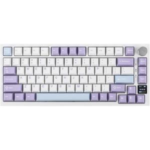 imageEPOMAKER Ajazz AK820 Pro 75 Wireless Mechanical Keyboard with TFT Smart DisplayampampKnob GasketMounted Gaming Keyboard Bluetooth24GHzUSBC Wired Purple Gift SwitchWhite Purple
