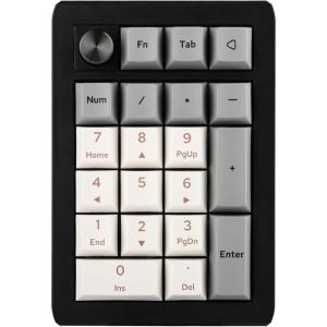 imageEPOMAKER EK21 VIA Gasket Number Pad with 1000mAh Battery BT 5024GHzWired HotSwap Numpad with Aluminum Alloy knob Programmable for WinMacGaming Black Silver Zebra SwitchBlack Silver