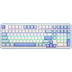 imageEPOMAKER TH99 TriMode Wireless Mechanical Keyboard with 8000mAh Battery Hot Swappable Custom RGB Gaming Keyboard with Numpad Gasket Creamy for PCMacOffice BlueampampWhite Sea Salt SilentBlueWhite