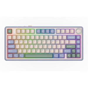 imageEPOMAKER x Aula F75 Gasket Mechanical Keyboard 75 Wireless Hot Swappable Gaming Keyboard with FiveLayer PaddingampampKnob Bluetooth24GHzUSBC RGB Light Blue LEOBOG Reaper SwitchGreen