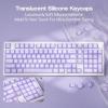 imageEPOMAKER AegisSil Keycap Set Silicone Material Cherry Profile 113 Keys 657596Full Size Custom Keyboard Keycaps Set for Cherry MX Kailh Outemu Gateron Mechanical Gaming Keyboard WhitePurple