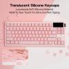 imageEPOMAKER AegisSil Keycap Set Silicone Material Cherry Profile 113 Keys 657596Full Size Custom Keyboard Keycaps Set for Cherry MX Kailh Outemu Gateron Mechanical Gaming Keyboard WhitePink