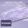imageEPOMAKER AegisSil Keycap Set Silicone Material Cherry Profile 113 Keys 657596Full Size Custom Keyboard Keycaps Set for Cherry MX Kailh Outemu Gateron Mechanical Gaming Keyboard WhitePurple