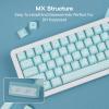 imageEPOMAKER AegisSil Keycap Set Silicone Material Cherry Profile 113 Keys 657596Full Size Custom Keyboard Keycaps Set for Cherry MX Kailh Outemu Gateron Mechanical Gaming Keyboard WhiteBlue