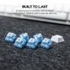 imageEPOMAKER Aqua 46gf Gaming Keyboard Switches 100 PCS Clicky Switch 5Pin PreLubed Switch with PC Case UPE Stem Compatible with MX Keycaps for Mechanical Keyboard