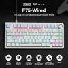 imageEPOMAKER Aula F75Wired 75 Gaming Keyboard with Knob Shine Through ABS Keycap Gasket Structure Programmable Hot Swappable Creamy Mechanical Keyboard for GamesOffice WhiteWhite