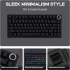 imageEPOMAKER Aula F75Wired 75 Gaming Keyboard with Knob Shine Through ABS Keycap Gasket Structure Programmable Hot Swappable Creamy Mechanical Keyboard for GamesOffice WhiteBlack