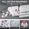 imageEPOMAKER Aula F75Wired 75 Gaming Keyboard with Knob Shine Through ABS Keycap Gasket Structure Programmable Hot Swappable Creamy Mechanical Keyboard for GamesOffice WhiteWhite
