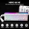 imageEPOMAKER Aula Hero 68 HE Wired Magnetic Gaming Keyboard 001mm Adjustable Actuation Rapid Hall Effect Switch 8kHz Polling 5Layer Sound Dampening RGB Box ampamp Backlight PurpleWhite Topographic