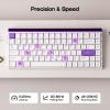 imageEPOMAKER Aula Hero84 HE Wired Hall Effect Keyboard with RGB Lightbox 001mm Adjustable Actuation 8KHz Polling 0125ms Latency Snap Key SOCD Magnetic Gaming Keyboard White TopographicWhitePurple