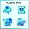 imageEPOMAKER Bluebird 47gf Linear Mechanical Keyboard Switches Set 100 Pieces 35gf Initial Force 5pin Factory Lubed Switch with POM Stem PC Nylon Housing 22mm Dual Spring for Gaming DIY Keyboard