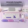 imageEPOMAKER CloudGel Wrist Rest for Keyboard and Mouse 2 Pieces Silicone Wrist Support AntiSlip Rubber Bottom Ergonomic Design Suitable for OfficeComputerLaptopGaming GreenPurple