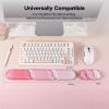 imageEPOMAKER CloudGel Wrist Rest for Keyboard and Mouse 2 Pieces Silicone Wrist Support AntiSlip Rubber Bottom Ergonomic Design Suitable for OfficeComputerLaptopGaming GreenPink