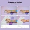 imageEPOMAKER CloudGel Wrist Rest for Keyboard and Mouse 2 Pieces Silicone Wrist Support AntiSlip Rubber Bottom Ergonomic Design Suitable for OfficeComputerLaptopGaming GreenPurple