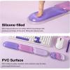 imageEPOMAKER CloudGel Wrist Rest for Keyboard and Mouse 2 Pieces Silicone Wrist Support AntiSlip Rubber Bottom Ergonomic Design Suitable for OfficeComputerLaptopGaming GreenPurple