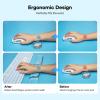 imageEPOMAKER CloudGel Wrist Rest for Keyboard and Mouse 2 Pieces Silicone Wrist Support AntiSlip Rubber Bottom Ergonomic Design Suitable for OfficeComputerLaptopGaming GreenClear