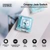 imageEPOMAKER Creamy Jade 45gf Gaming Keyboard Switches 100 PCS Linear Switch 5Pin PreLubed Switch with PCPA66 Case POK Stem Compatible with MX Keycaps for Mechanical Keyboard