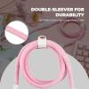 imageEPOMAKER FurMix Custom Coiled Keyboard Cable 15m USBC to USBA DoubleSleeved Cable for Mechanical Keyboard with Detachable 5Pin Metal Aviator Connector for Gaming Keyboard PinkPink