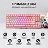 imageEPOMAKER G84 80 RGB Gaming Mechanical Keyboard 24GHz TypeCBT Wireless Keyboard QMKVIA Programmable HotSwappable NKRO with Shine Through PBT Keycaps for Gamers Black Clear SwitchPink