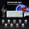 imageEPOMAKER G84 80 RGB Gaming Mechanical Keyboard 24GHz TypeCBT Wireless Keyboard QMKVIA Programmable HotSwappable NKRO with Shine Through PBT Keycaps for Gamers Black Clear SwitchWhite