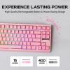 imageEPOMAKER G84 80 RGB Gaming Mechanical Keyboard 24GHz TypeCBT Wireless Keyboard QMKVIA Programmable HotSwappable NKRO with Shine Through PBT Keycaps for Gamers Black Clear SwitchPink