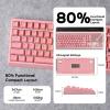 imageEPOMAKER G84 80 RGB Gaming Mechanical Keyboard 24GHz TypeCBT Wireless Keyboard QMKVIA Programmable HotSwappable NKRO with Shine Through PBT Keycaps for Gamers Black Clear SwitchPink